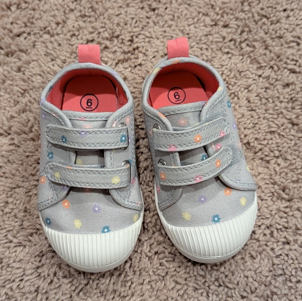 Gray Kids Shoes with Colorful Accents